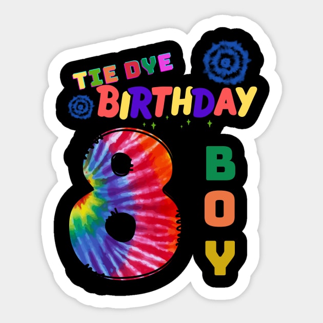 8 years old Tie dye Birthday boy Sticker by Yenz4289